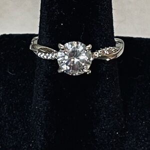 2ct Certified Moissanite Lab Created Diamond. Twisted Sterling Silver Band | NIB